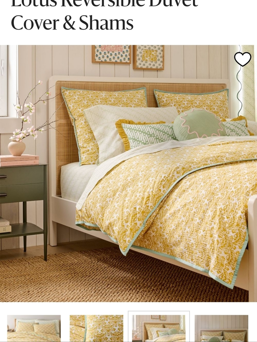 RHODE Lotus Reversible Duvet With Euro Shams